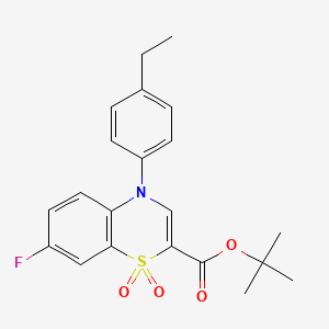 molecular formula C21H22FNO4S B11437702 tert-butyl 4-(4-ethylphenyl)-7-fluoro-4H-1,4-benzothiazine-2-carboxylate 1,1-dioxide 