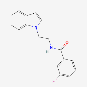 molecular formula C18H17FN2O B11437705 3-fluoro-N-[2-(2-methyl-1H-indol-1-yl)ethyl]benzamide 