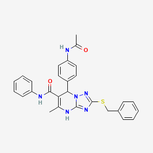 7-[4-(acetylamino)phenyl]-2-(benzylsulfanyl)-5-methyl-N-phenyl-4,7-dihydro[1,2,4]triazolo[1,5-a]pyrimidine-6-carboxamide