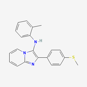 molecular formula C21H19N3S B11437745 N-(2-methylphenyl)-2-[4-(methylsulfanyl)phenyl]imidazo[1,2-a]pyridin-3-amine 