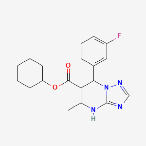 Cyclohexyl 7-(3-fluorophenyl)-5-methyl-4,7-dihydro[1,2,4]triazolo[1,5-a]pyrimidine-6-carboxylate