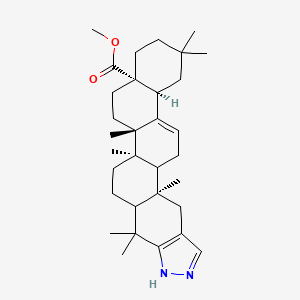 molecular formula C32H48N2O2 B1143775 methyl (1R,2S,5S,10S,15R)-1,2,8,8,15,22,22-heptamethyl-19,20-diazahexacyclo[12.11.0.02,11.05,10.015,23.017,21]pentacosa-11,17(21),18-triene-5-carboxylate CAS No. 14910-42-0