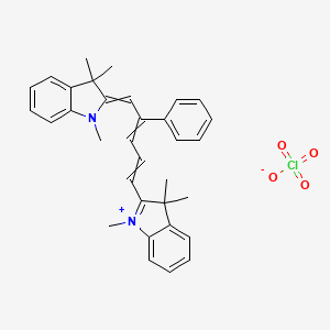 molecular formula C33H35ClN2O4 B1143778 1,3,3-Trimethyl-2-[4-phenyl-5-(1,3,3-trimethyl-1,3-dihydro-2H-indol-2-ylidene)penta-1,3-dien-1-yl]-3H-indol-1-ium perchlorate CAS No. 14664-57-4