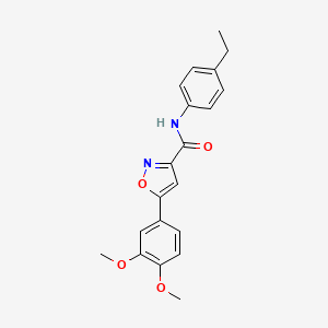 molecular formula C20H20N2O4 B11437787 5-(3,4-dimethoxyphenyl)-N-(4-ethylphenyl)-1,2-oxazole-3-carboxamide 