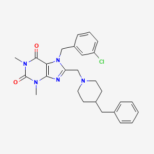 8-[(4-Benzylpiperidin-1-yl)methyl]-7-[(3-chlorophenyl)methyl]-1,3-dimethylpurine-2,6-dione