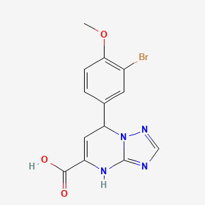 molecular formula C13H11BrN4O3 B11437798 7-(3-Bromo-4-methoxyphenyl)-4,7-dihydro[1,2,4]triazolo[1,5-a]pyrimidine-5-carboxylic acid 