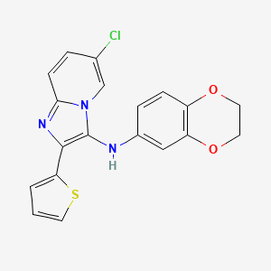 6-chloro-N-(2,3-dihydro-1,4-benzodioxin-6-yl)-2-(thiophen-2-yl)imidazo[1,2-a]pyridin-3-amine