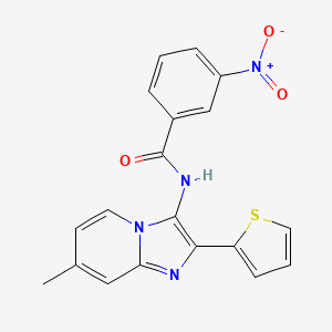 molecular formula C19H14N4O3S B11437830 N-[7-Methyl-2-(thiophen-2-YL)imidazo[1,2-A]pyridin-3-YL]-3-nitrobenzamide 