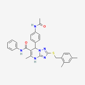 7-[4-(acetylamino)phenyl]-2-[(2,4-dimethylbenzyl)sulfanyl]-5-methyl-N-phenyl-4,7-dihydro[1,2,4]triazolo[1,5-a]pyrimidine-6-carboxamide