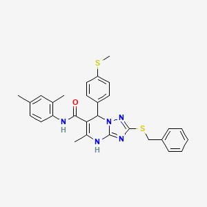 molecular formula C29H29N5OS2 B11437858 2-(benzylsulfanyl)-N-(2,4-dimethylphenyl)-5-methyl-7-[4-(methylsulfanyl)phenyl]-4,7-dihydro[1,2,4]triazolo[1,5-a]pyrimidine-6-carboxamide 