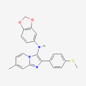 N-(1,3-benzodioxol-5-yl)-7-methyl-2-[4-(methylsulfanyl)phenyl]imidazo[1,2-a]pyridin-3-amine