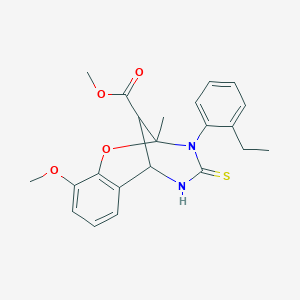 molecular formula C22H24N2O4S B11437904 methyl 3-(2-ethylphenyl)-10-methoxy-2-methyl-4-thioxo-3,4,5,6-tetrahydro-2H-2,6-methano-1,3,5-benzoxadiazocine-11-carboxylate 