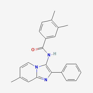 molecular formula C23H21N3O B11437922 3,4-Dimethyl-N-{7-methyl-2-phenylimidazo[1,2-A]pyridin-3-YL}benzamide 