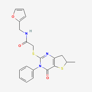 N-(furan-2-ylmethyl)-2-((6-methyl-4-oxo-3-phenyl-3,4,6,7-tetrahydrothieno[3,2-d]pyrimidin-2-yl)thio)acetamide