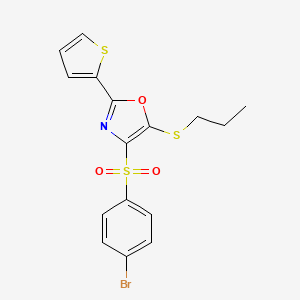 4-[(4-Bromophenyl)sulfonyl]-5-(propylsulfanyl)-2-(thiophen-2-yl)-1,3-oxazole