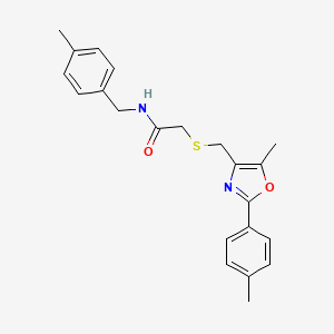 2-({[5-Methyl-2-(4-methylphenyl)-1,3-oxazol-4-YL]methyl}sulfanyl)-N-[(4-methylphenyl)methyl]acetamide