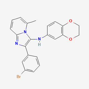 molecular formula C22H18BrN3O2 B11437979 2-(3-bromophenyl)-N-(2,3-dihydro-1,4-benzodioxin-6-yl)-5-methylimidazo[1,2-a]pyridin-3-amine 