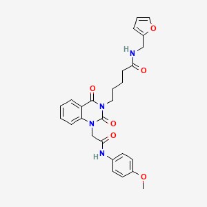 N-(furan-2-ylmethyl)-5-[1-{2-[(4-methoxyphenyl)amino]-2-oxoethyl}-2,4-dioxo-1,4-dihydroquinazolin-3(2H)-yl]pentanamide