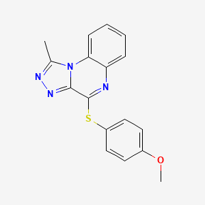 molecular formula C17H14N4OS B11437983 4-[(4-Methoxyphenyl)sulfanyl]-1-methyl[1,2,4]triazolo[4,3-a]quinoxaline 