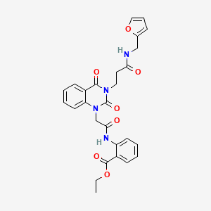 ethyl 2-({[3-{3-[(2-furylmethyl)amino]-3-oxopropyl}-2,4-dioxo-3,4-dihydroquinazolin-1(2H)-yl]acetyl}amino)benzoate