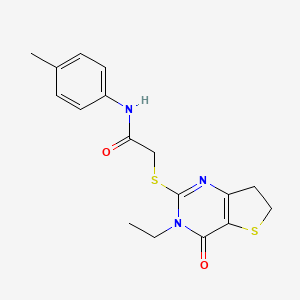 2-((3-ethyl-4-oxo-3,4,6,7-tetrahydrothieno[3,2-d]pyrimidin-2-yl)thio)-N-(p-tolyl)acetamide