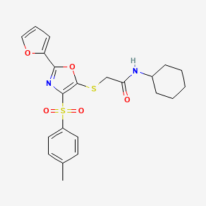 N-cyclohexyl-2-{[2-(furan-2-yl)-4-(4-methylbenzenesulfonyl)-1,3-oxazol-5-yl]sulfanyl}acetamide