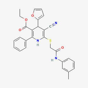 Ethyl 5-cyano-4-(2-furyl)-6-({2-[(3-methylphenyl)amino]-2-oxoethyl}thio)-2-phenyl-1,4-dihydropyridine-3-carboxylate