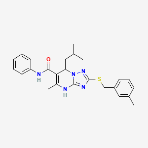 5-methyl-2-[(3-methylbenzyl)sulfanyl]-7-(2-methylpropyl)-N-phenyl-4,7-dihydro[1,2,4]triazolo[1,5-a]pyrimidine-6-carboxamide