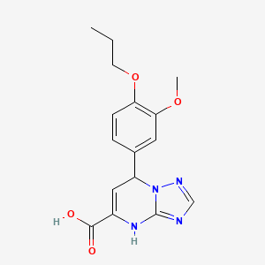 molecular formula C16H18N4O4 B11438016 7-(3-Methoxy-4-propoxyphenyl)-4,7-dihydro[1,2,4]triazolo[1,5-a]pyrimidine-5-carboxylic acid 