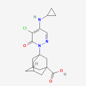 molecular formula C18H22ClN3O3 B11438124 3-[5-Chloro-4-(cyclopropylamino)-6-oxo-1,6-dihydropyridazin-1-YL]adamantane-1-carboxylic acid 