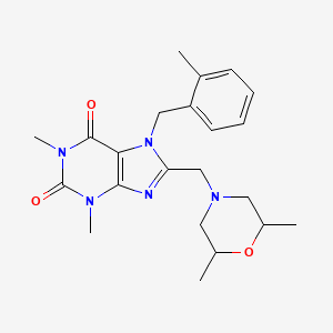 8-[(2,6-dimethylmorpholin-4-yl)methyl]-1,3-dimethyl-7-[(2-methylphenyl)methyl]-2,3,6,7-tetrahydro-1H-purine-2,6-dione