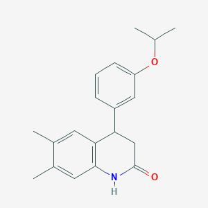 molecular formula C20H23NO2 B11438144 6,7-dimethyl-4-[3-(propan-2-yloxy)phenyl]-3,4-dihydroquinolin-2(1H)-one 