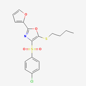 5-(Butylthio)-4-[(4-chlorophenyl)sulfonyl]-2-(2-furyl)-1,3-oxazole