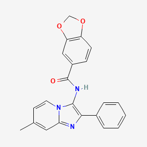 N-(7-methyl-2-phenylimidazo[1,2-a]pyridin-3-yl)benzo[d][1,3]dioxole-5-carboxamide