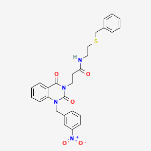 molecular formula C27H26N4O5S B11438167 N-(2-(benzylthio)ethyl)-3-(1-(3-nitrobenzyl)-2,4-dioxo-1,2-dihydroquinazolin-3(4H)-yl)propanamide 