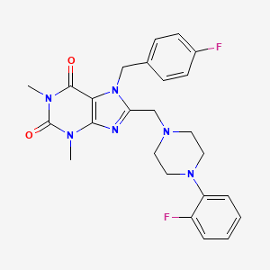 7-[(4-Fluorophenyl)methyl]-8-[[4-(2-fluorophenyl)piperazin-1-yl]methyl]-1,3-dimethylpurine-2,6-dione