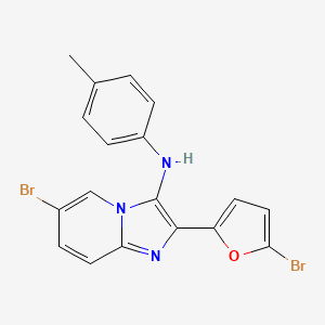 molecular formula C18H13Br2N3O B11438177 6-bromo-2-(5-bromofuran-2-yl)-N-(4-methylphenyl)imidazo[1,2-a]pyridin-3-amine 