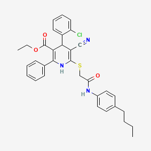 Ethyl 6-({2-[(4-butylphenyl)amino]-2-oxoethyl}sulfanyl)-4-(2-chlorophenyl)-5-cyano-2-phenyl-1,4-dihydropyridine-3-carboxylate