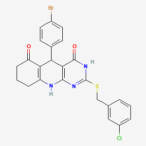 5-(4-bromophenyl)-2-[(3-chlorobenzyl)sulfanyl]-5,8,9,10-tetrahydropyrimido[4,5-b]quinoline-4,6(3H,7H)-dione