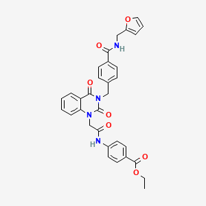 ethyl 4-({[3-(4-{[(2-furylmethyl)amino]carbonyl}benzyl)-2,4-dioxo-3,4-dihydroquinazolin-1(2H)-yl]acetyl}amino)benzoate