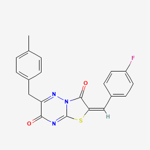 (2E)-2-(4-fluorobenzylidene)-6-(4-methylbenzyl)-7H-[1,3]thiazolo[3,2-b][1,2,4]triazine-3,7(2H)-dione