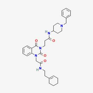 N-(1-benzylpiperidin-4-yl)-3-(1-(2-((2-(cyclohex-1-en-1-yl)ethyl)amino)-2-oxoethyl)-2,4-dioxo-1,2-dihydroquinazolin-3(4H)-yl)propanamide