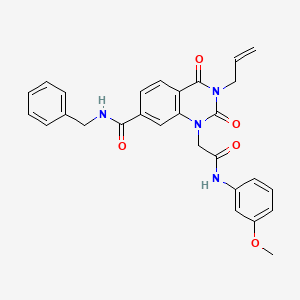 N-benzyl-1-[2-(3-methoxyanilino)-2-oxoethyl]-2,4-dioxo-3-prop-2-enylquinazoline-7-carboxamide