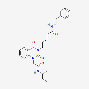 5-{1-[2-(butan-2-ylamino)-2-oxoethyl]-2,4-dioxo-1,4-dihydroquinazolin-3(2H)-yl}-N-(2-phenylethyl)pentanamide