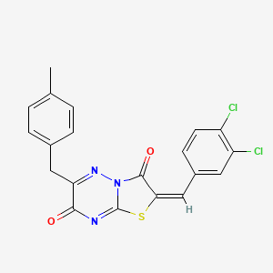 (2E)-2-(3,4-dichlorobenzylidene)-6-(4-methylbenzyl)-7H-[1,3]thiazolo[3,2-b][1,2,4]triazine-3,7(2H)-dione