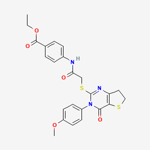 Ethyl 4-(2-((3-(4-methoxyphenyl)-4-oxo-3,4,6,7-tetrahydrothieno[3,2-d]pyrimidin-2-yl)thio)acetamido)benzoate