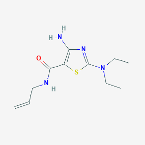 molecular formula C11H18N4OS B11438342 4-amino-2-(diethylamino)-N-(prop-2-en-1-yl)-1,3-thiazole-5-carboxamide 