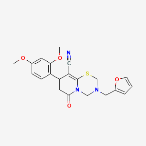 8-(2,4-dimethoxyphenyl)-3-(furan-2-ylmethyl)-6-oxo-3,4,7,8-tetrahydro-2H,6H-pyrido[2,1-b][1,3,5]thiadiazine-9-carbonitrile