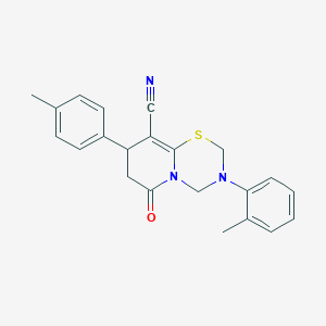 3-(2-methylphenyl)-8-(4-methylphenyl)-6-oxo-3,4,7,8-tetrahydro-2H,6H-pyrido[2,1-b][1,3,5]thiadiazine-9-carbonitrile