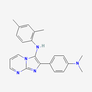 molecular formula C22H23N5 B11438403 2-[4-(dimethylamino)phenyl]-N-(2,4-dimethylphenyl)imidazo[1,2-a]pyrimidin-3-amine 